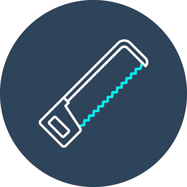 El icono vectorial de la sierra se puede usar para el conjunto de iconos de herramientas de construcción