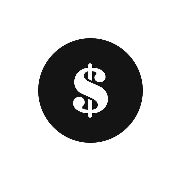 Ícono vectorial del signo de dólar