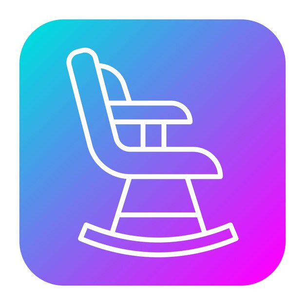 El icono vectorial de la silla de balanceo se puede utilizar para el conjunto de iconos de comodidad