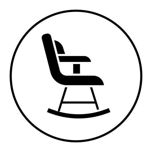 El icono vectorial de la silla de balanceo se puede utilizar para el conjunto de iconos de comodidad