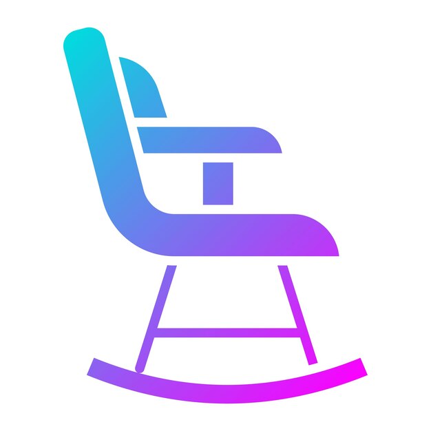 El icono vectorial de la silla de balanceo se puede utilizar para el conjunto de iconos de comodidad