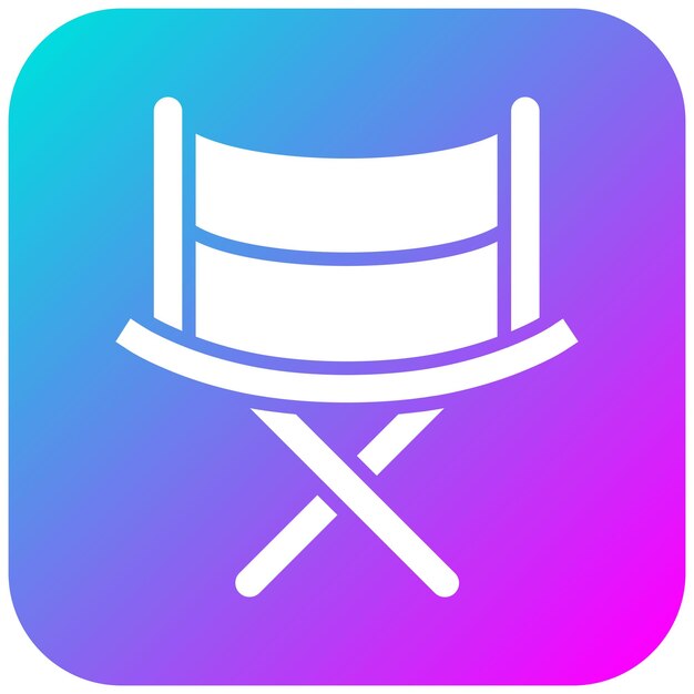 El icono vectorial de la silla del director se puede usar para el conjunto de iconos de producción de video