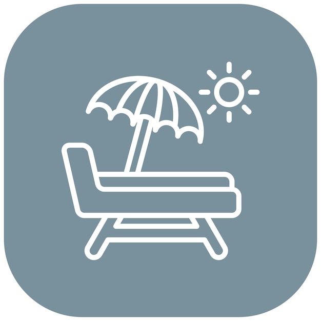 El icono vectorial de la silla de playa se puede usar para el conjunto de iconos de Beach Resort
