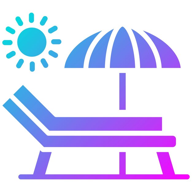 El icono vectorial de la silla de playa se puede usar para el conjunto de iconos de diversión al aire libre