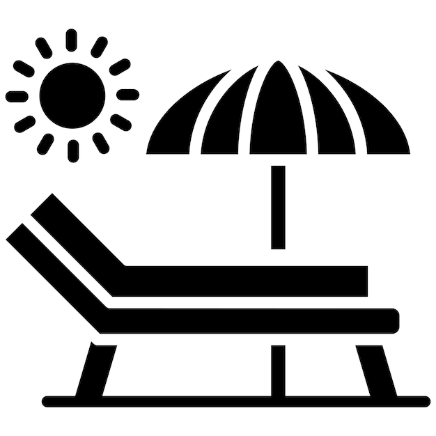 El icono vectorial de la silla de playa se puede usar para el conjunto de iconos de diversión al aire libre
