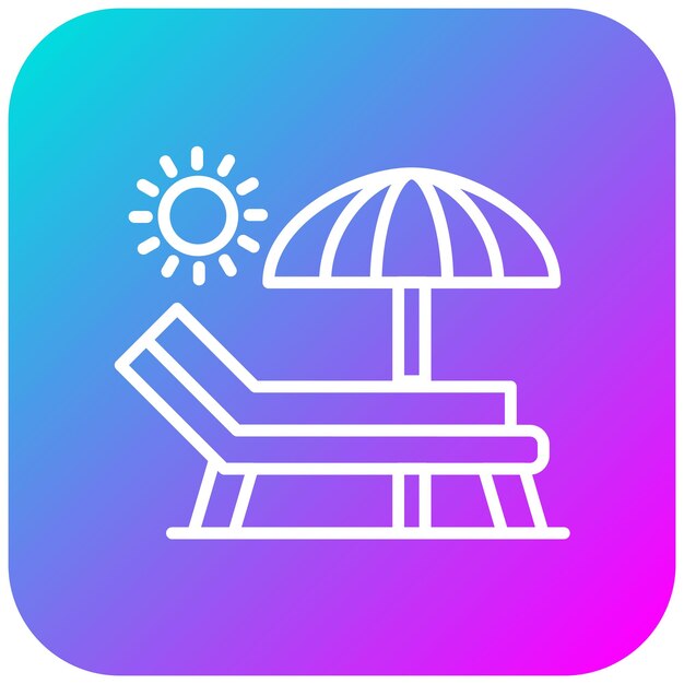 El icono vectorial de la silla de playa se puede usar para el conjunto de iconos de diversión al aire libre