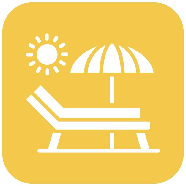 El icono vectorial de la silla de playa se puede usar para el conjunto de iconos de diversión al aire libre