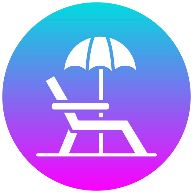 El icono vectorial de la silla de playa se puede usar para el conjunto de iconos de la línea costera