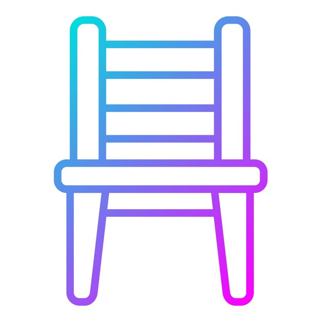 El icono vectorial de la silla se puede usar para el conjunto de iconos del jardín de infantes