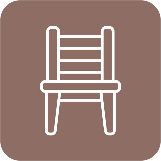 El icono vectorial de la silla se puede usar para el conjunto de iconos del jardín de infantes