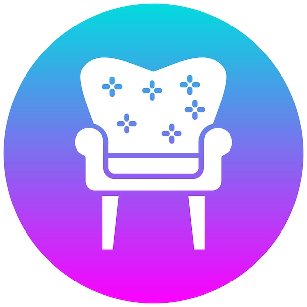 El icono vectorial de la silla se puede usar para el conjunto de iconos de lujo