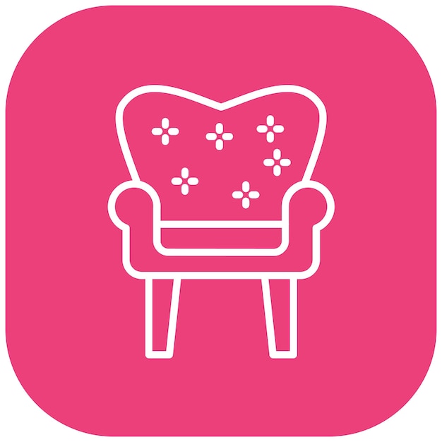 El icono vectorial de la silla se puede usar para el conjunto de iconos de lujo