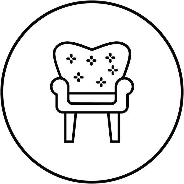 El icono vectorial de la silla se puede usar para el conjunto de iconos de lujo