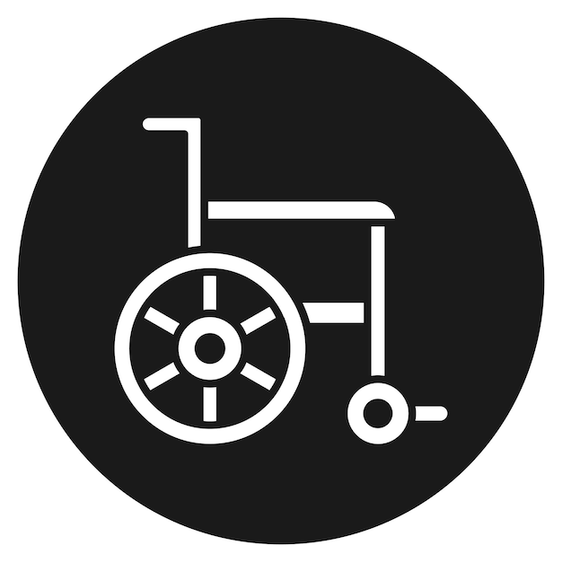 El icono vectorial de la silla de ruedas se puede usar para el conjunto de iconos de donaciones
