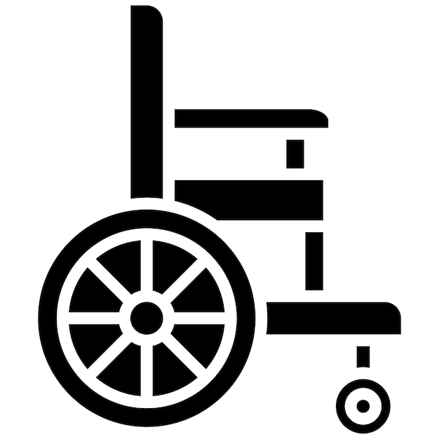 El icono vectorial de la silla de ruedas se puede usar para el conjunto de iconos de tiro con arco