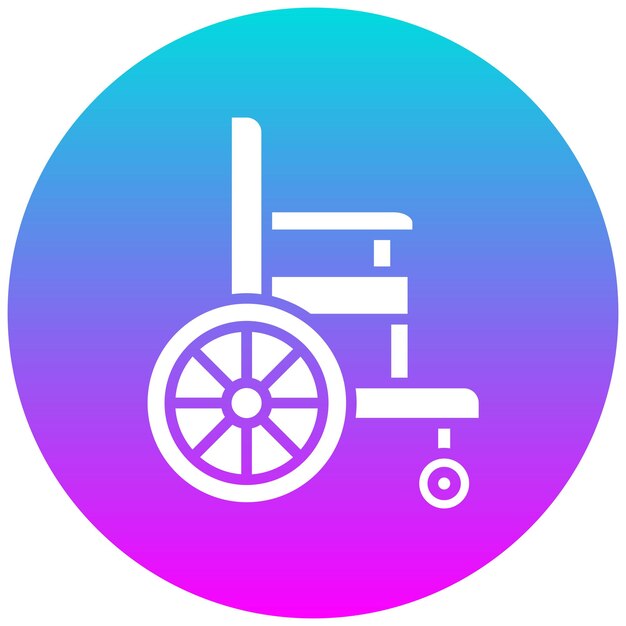 El icono vectorial de la silla de ruedas se puede usar para el conjunto de iconos de tiro con arco
