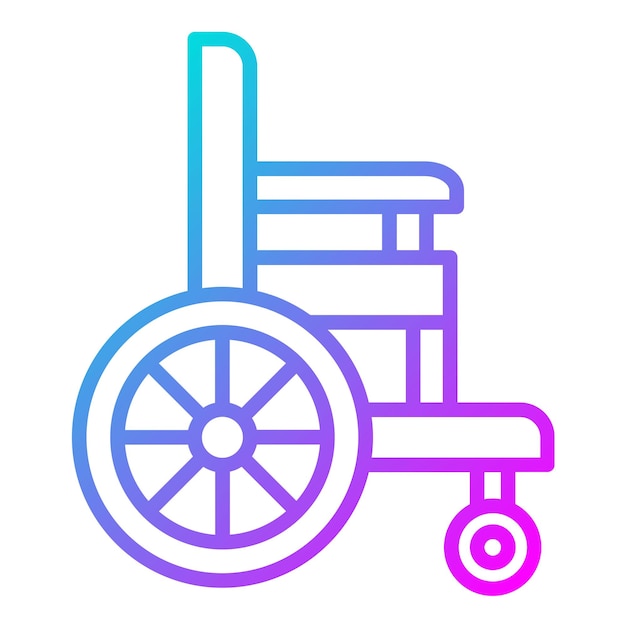 El icono vectorial de la silla de ruedas se puede usar para el conjunto de iconos de tiro con arco