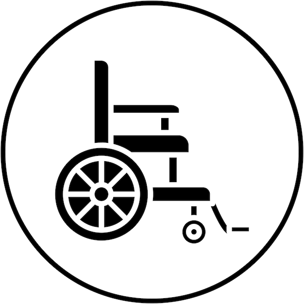 El icono vectorial de la silla de ruedas se puede utilizar para el conjunto de iconos de Medicina I
