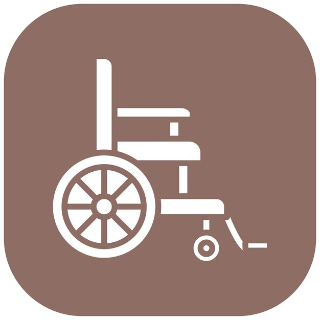 El icono vectorial de la silla de ruedas se puede utilizar para el conjunto de iconos de Medicina I