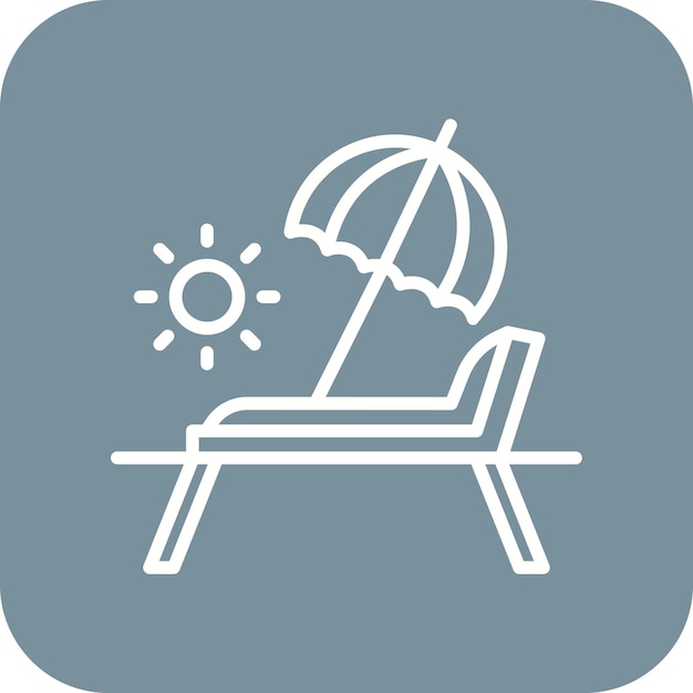 El icono vectorial de la silla de salón se puede usar para el conjunto de iconos de verano