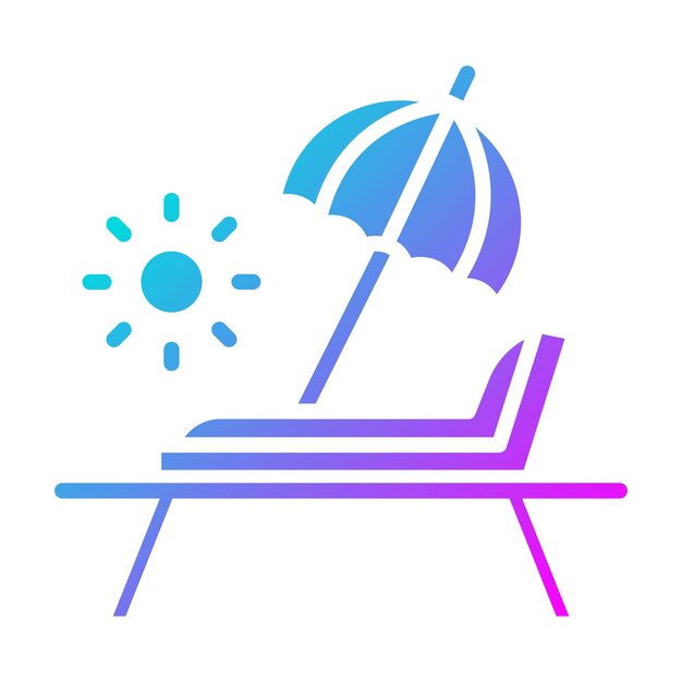 El icono vectorial de la silla de salón se puede usar para el conjunto de iconos de verano