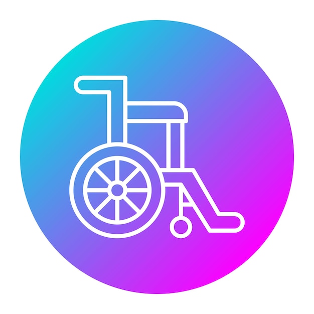 El icono vectorial de sillas de ruedas se puede utilizar para el conjunto de iconos de espacios de trabajo conjunto