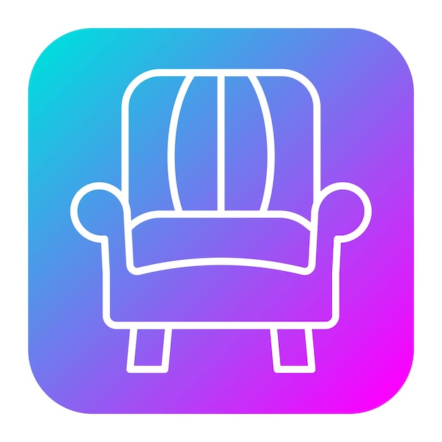 El icono vectorial del sillón se puede utilizar para el conjunto de iconos de comodidad