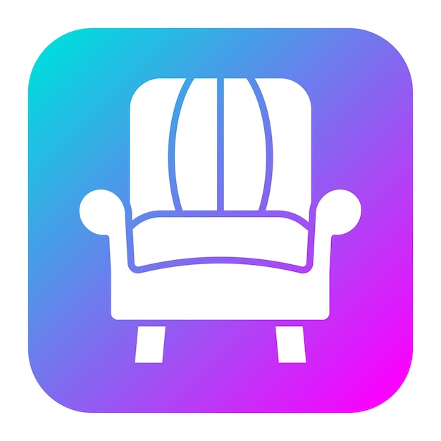 El icono vectorial del sillón se puede utilizar para el conjunto de iconos de comodidad