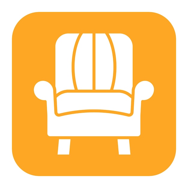 El icono vectorial del sillón se puede utilizar para el conjunto de iconos de comodidad