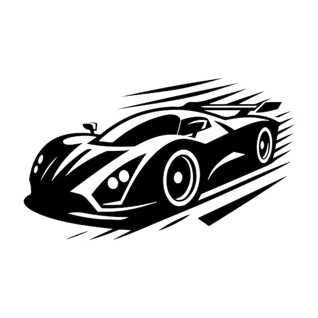 Icono vectorial de silueta de automóviles deportivos para la marca automotriz