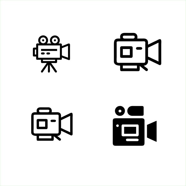 icono vectorial de la silueta de la cámara de video