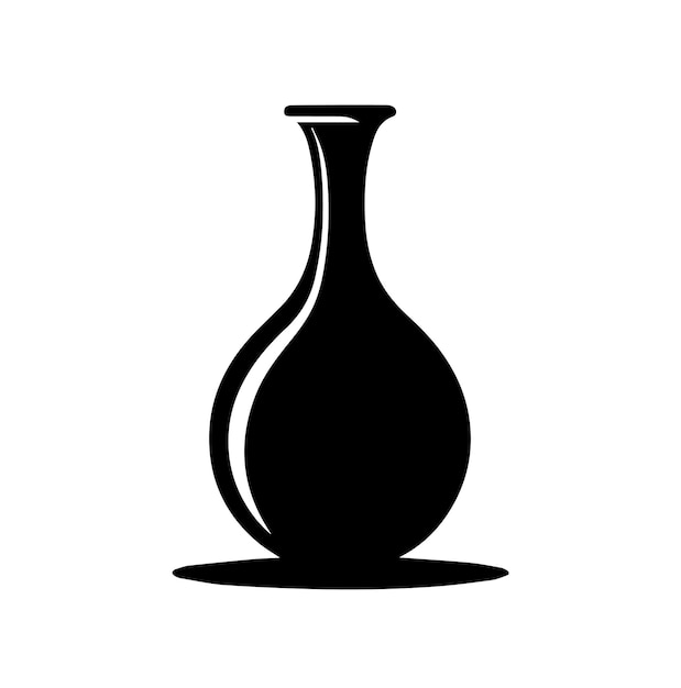 Icono vectorial de silueta con fondo blanco de color negro ilustración plana de botella o frasco simple