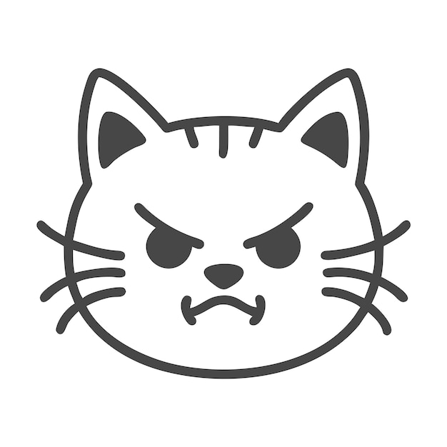 Icono vectorial de silueta de gato enojado Logotipo de mascota en negrita para equipos deportivos Diseño de marca y camiseta