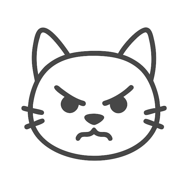 Icono vectorial de silueta de gato enojado Logotipo de mascota en negrita para equipos deportivos Diseño de marca y camiseta