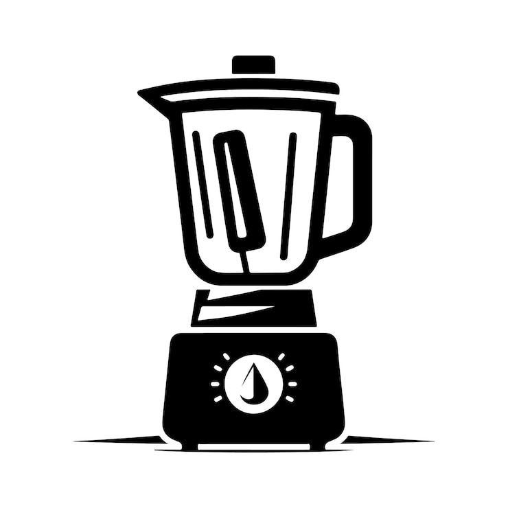 Vector icono vectorial de silueta de mezclador negro