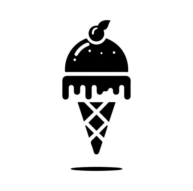 Ícono vectorial de la silueta mínima del helado