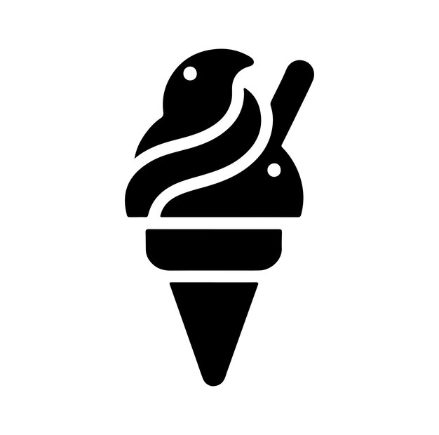 Ícono vectorial de la silueta mínima del helado