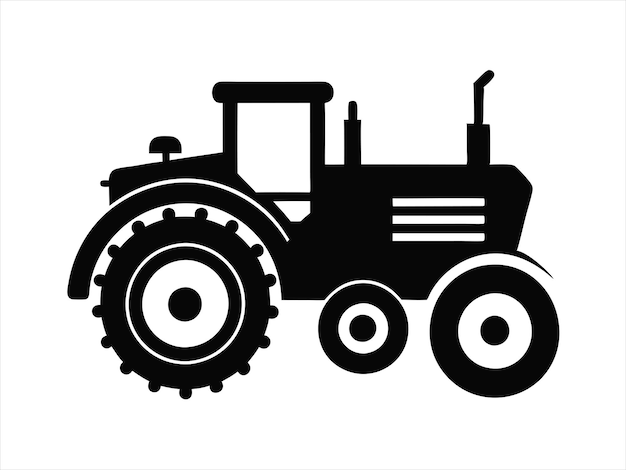 El icono vectorial de la silueta de un tractor antiguo