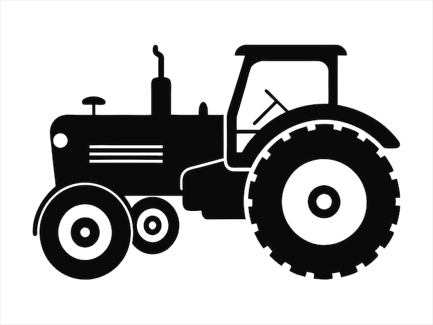 El icono vectorial de la silueta de un tractor antiguo