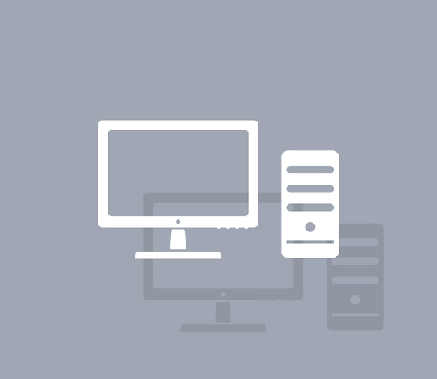Icono vectorial del símbolo del equipo informático
