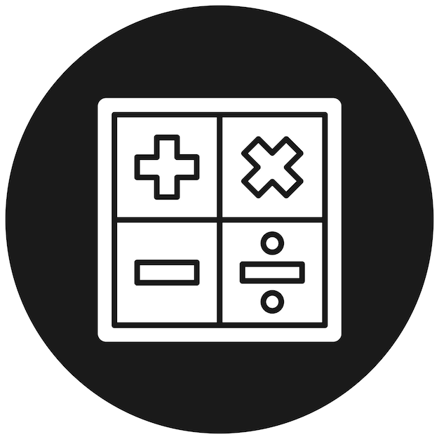 El icono vectorial de símbolos matemáticos se puede usar para el conjunto de iconos de la escuela