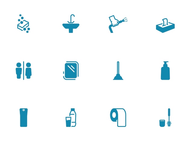 Icono vectorial simple en un baño y inodoro temático