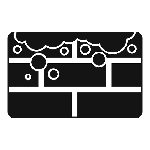 Icono vectorial simple en blanco y negro que representa un pastel de cumpleaños decorado