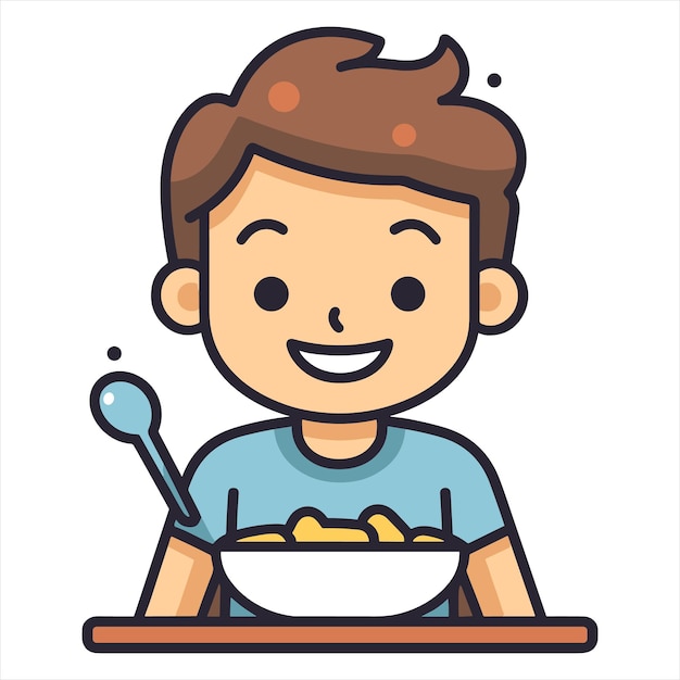 icono vectorial simple de comer a una persona fondo blanco