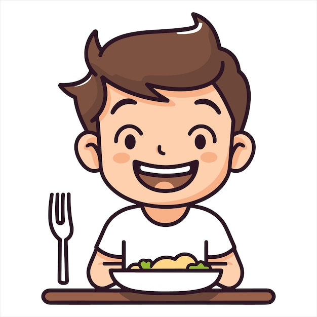 icono vectorial simple de comer a una persona fondo blanco