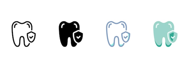 Icono vectorial simple en un diente temático