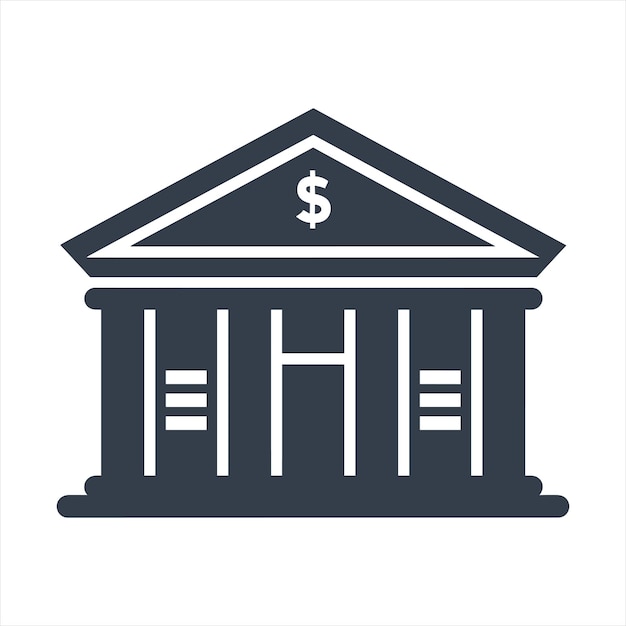 icono vectorial simple de un edificio bancario con dólares