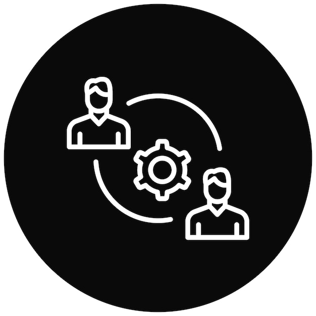El icono vectorial de la sinergia de equipos se puede utilizar para el conjunto de iconos de trabajo en equipo