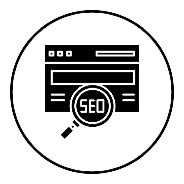 El icono vectorial del sitio web SEO se puede utilizar para el conjunto de iconos SEO y SEM