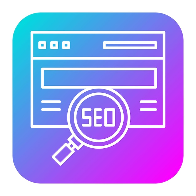 El icono vectorial del sitio web SEO se puede utilizar para el conjunto de iconos SEO y SEM